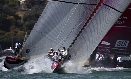 Italia Challenge and Alinghi, Louis Vuitton Pacific Series, Auckland, 6/02/2009. Photo copyright Stefano Gattini / www.carloborlenghi.com