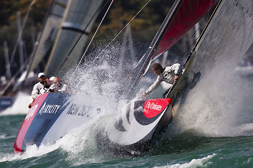 Italia Challenge and Alinghi, Louis Vuitton Pacific Series, Auckland, 6/02/2009. Photo copyright Stefano Gattini / www.carloborlenghi.com