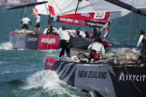 Italia Challenge and Alinghi, Louis Vuitton Pacific Series, Auckland, 6/02/2009. Photo copyright Stefano Gattini / www.carloborlenghi.com