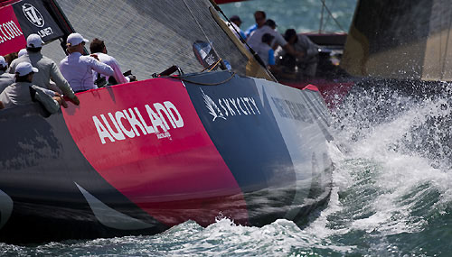 BMW Oracle Racing and Team Origin, Louis Vuitton Pacific Series, Auckland, 6/02/2009. Photo copyright Stefano Gattini / www.carloborlenghi.com