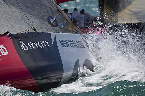 BMW Oracle Racing and Team Origin, Louis Vuitton Pacific Series, Auckland, 6/02/2009. Photo copyright Stefano Gattini / www.carloborlenghi.com