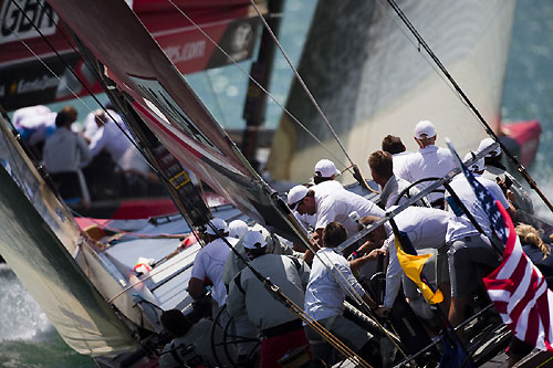 BMW Oracle Racing and Team Origin, Louis Vuitton Pacific Series, Auckland, 6/02/2009. Photo copyright Stefano Gattini / www.carloborlenghi.com