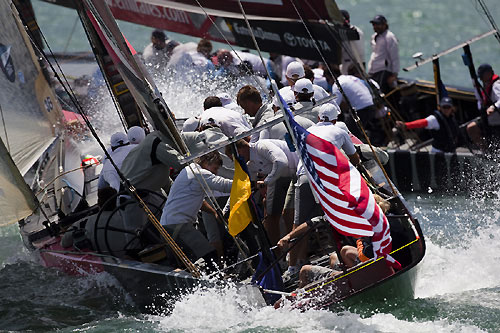 BMW Oracle Racing and Team Origin, Louis Vuitton Pacific Series, Auckland, 6/02/2009. Photo copyright Stefano Gattini / www.carloborlenghi.com