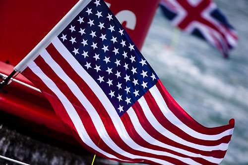 BMW Oracle Racing and Team Origin, Louis Vuitton Pacific Series, Auckland, 6/02/2009. Photo copyright Stefano Gattini / www.carloborlenghi.com