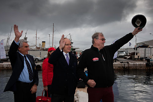 XXV Primo Cup - Trophée Credit Suisse. HSH Prince Albert II, President of YCM, HRH Prince Henrik, Prince consort of Danemark and Bernard D'Alessandri, General Secretary of YCM, Montecarlo, 06/02/2009. Photo copyright Carlo Borlenghi / www.carloborlenghi.com.