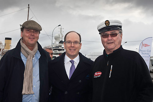 XXV Primo Cup - Trophée Credit Suisse. HSH Prince Albert II, President of YCM, HRH Prince Henrik, Prince consort of Danemark and HRH Serge of Yugoslavia, Montecarlo, 06/02/2009. Photo copyright Carlo Borlenghi / www.carloborlenghi.com