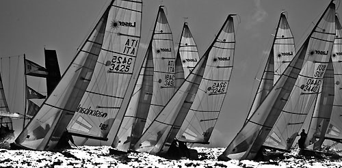 XXV Primo Cup - Trophée Credit Suisse. Fleet Race Start - Laser SB3, Montecarlo, 13/02/2009. Photo copyright Carlo Borlenghi / www.carloborlenghi.com