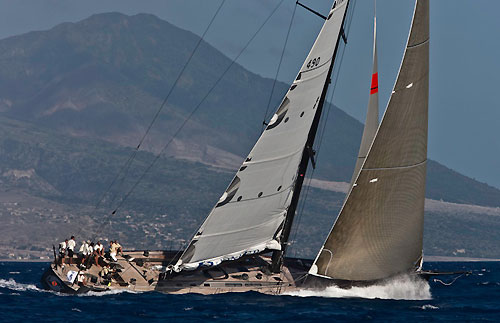 Passage at Montserrat's active volcano for Danilo Salsi's Swan 90, DSK Pioneer, RORC Caribbean 600. Photo copyright Carlo Borlenghi.