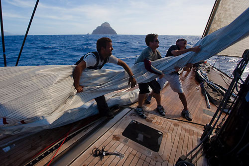 Onboard Danilo Salsi's Swan 90, DSK Pioneer, RORC Caribbean 600. Photo copyright Stefano Gattini.