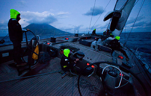 Onboard Danilo Salsi's DSK, October 18, 2009, during the Rolex Middle Sea Race 2009. Photo copyright Bruno Cocozza / Studio Borlenghi.