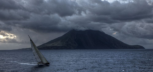 Danilo Salsi's DSK passing Stromboli Volcano, Sicily, October 18, 2009, during the Rolex Middle Sea Race 2009. Photo copyright Carlo Borlenghi.