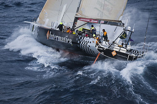 Fabio Mangifesta's V70  Intermatica, passing Stromboli Volcano, Sicily, October 18, 2009, during the Rolex Middle Sea Race 2009. Photo copyright Carlo Borlenghi.