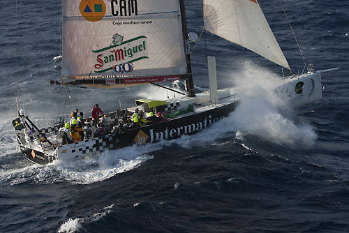 Fabio Mangifesta's V70  Intermatica, passing Stromboli Volcano, Sicily, October 18, 2009, during the Rolex Middle Sea Race 2009. Photo copyright Carlo Borlenghi.