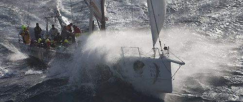 Fabio Mangifesta's V70  Intermatica, passing Stromboli Volcano, Sicily, October 18, 2009, during the Rolex Middle Sea Race 2009. Photo copyright Carlo Borlenghi.