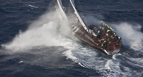 Danilo Salsi's DSK passing Stromboli Volcano, Sicily, October 18, 2009, during the Rolex Middle Sea Race 2009. Photo copyright Carlo Borlenghi.