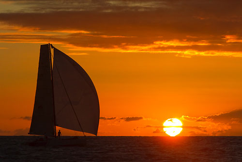 Antigua 22-02-2010. Sunset in Barbuda, RORC Caribbean 600. Photo copyright Carlo Borlenghi.