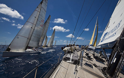 Antigua 22-02-2010. Onboard DSK Pioneer Investments the start of the RORC Caribbean 600. Photo copyright Stefano Gattini.