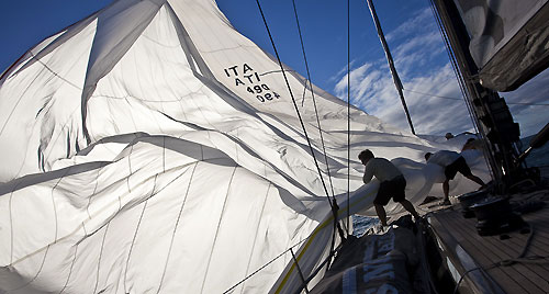 Onboard Danilo Salsi's Swan 90, DSK Pioneer, during the RORC Caribbean 600. Photo copyright Stefano Gattini.