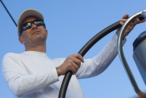 Danilo Salsi on the helm of DSK Pioneer Investments, during the RORC Caribbean 600. Photo copyright Stefano Gattini.