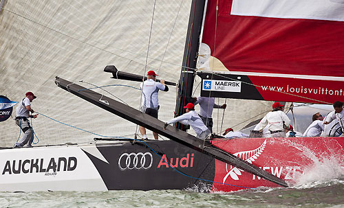 Auckland, 13-03-2010. Azzurra vs Artemis, during the Louis Vuitton Trophy in Auckland 2010. Photo copyright Stefano Gattini of Studio Borlenghi and Azzurra.