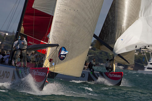 Auckland, 17-03-2010. Azzurra vs Artemis, during the Louis Vuitton Trophy in Auckland 2010. Photo copyright Stefano Gattini of Studio Borlenghi and Azzurra.