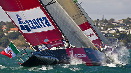 Auckland, 17-03-2010. Azzurra vs Artemis, during the Louis Vuitton Trophy in Auckland 2010. Photo copyright Stefano Gattini of Studio Borlenghi and Azzurra.