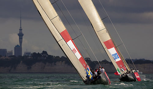 Auckland, 20-03-2010. Azzurra vs Artemis, during the Louis Vuitton Trophy in Auckland 2010. Photo copyright Stefano Gattini of Studio Borlenghi and Azzurra.