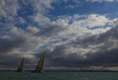 Auckland, 20-03-2010. Azzurra vs Artemis, during the Louis Vuitton Trophy in Auckland 2010. Photo copyright Stefano Gattini of Studio Borlenghi and Azzurra.