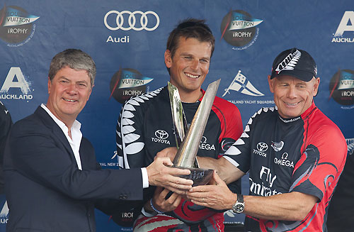 Auckland, 21-03-2010. Prize giving for Emirates Team New Zealand's win, during the Louis Vuitton Trophy in Auckland 2010. Photo copyright Stefano Gattini of Studio Borlenghi and Azzurra.