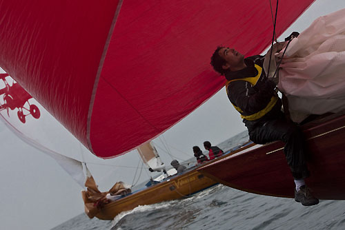 Bernard Duc's 8M I.R. Elsinore from Switzerland and Luigi and Filippo Pavese's 6M I.R. Valentina from Italy at Portofino, 15/05/10 Portofino Rolex Trophy 2010. Photo copyright Carlo Borlenghi, Rolex.