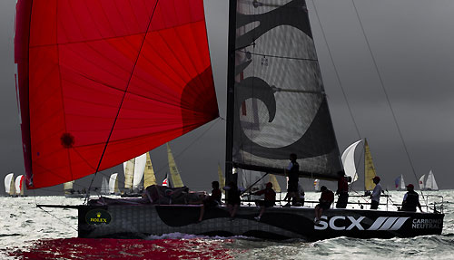 Jorge Errazuriz Grez's S40 Celfin Capital (CHI) with Lars Grael onboard as tactician with fellow Olympic bronze medallist in the Tornado at Seoul in 1988, Clínio de Freitas, during the Rolex Ilhabela Sailing Week 2010. Photo copyright Rolex and Carlo Borlenghi.