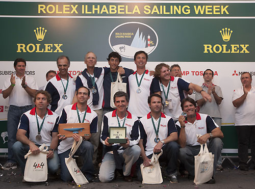 Stephan Meili, Rolex Brasil presents the watch to Eduardo Souza Ramos (Pajero), winner of the S40 class. Photo copyright Rolex and Carlo Borlenghi.