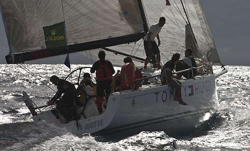 Artie approaching Pantelleria Island during the Rolex Middle Sea Race 2010. October 26, 2010. Photo &copy; Carlo Borlenghi. 