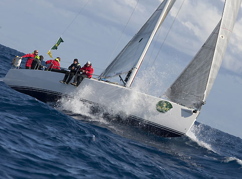 Juno approaching Pantelleria Island during the Rolex Middle Sea Race 2010. October 26, 2010. Photo &copy; Carlo Borlenghi. 