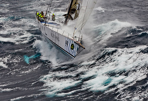 Sean Langman and Anthony Bell's Elliott Maxi Investec Loyal, dealing with the fury of the Tasman Sea during Rolex Sydney Hobart Yacht Race 2010, Australia. Photo copyright Carlo Borlenghi, Rolex.