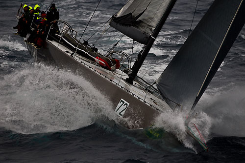 Niklas Zennström’s Judel Vrolijk 72 Rán, dealing with the fury of the Tasman Sea, during the Rolex Sydney Hobart Yacht Race 2010, Australia. Photo copyright Carlo Borlenghi, Rolex.