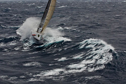 Matt Allen's Jones 70 Ichi Ban dealing with the fury of the Tasman Sea, during the Rolex Sydney Hobart Yacht Race 2010, Australia. Photo copyright Carlo Borlenghi, Rolex.