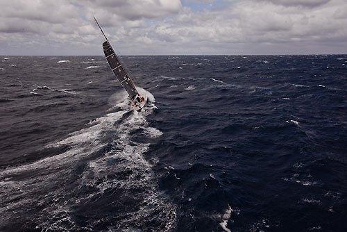 Matt Allen's Jones 70 Ichi Ban, sailing offshore with reduced sail during the Rolex Sydney Hobart Yacht Race 2010, Australia. Photo copyright Carlo Borlenghi, Rolex.