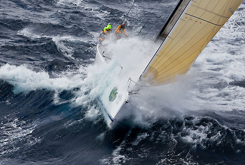 Stephen Ainsworth's Reichel Pugh 63 Loki, dealing with the fury of the Tasman Sea during Rolex Sydney Hobart Yacht Race 2010, Australia. Photo copyright Carlo Borlenghi, Rolex.