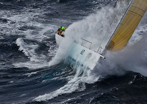 Stephen Ainsworth's Reichel Pugh 63 Loki, dealing with the fury of the Tasman Sea during Rolex Sydney Hobart Yacht Race 2010, Australia. Photo copyright Carlo Borlenghi, Rolex.