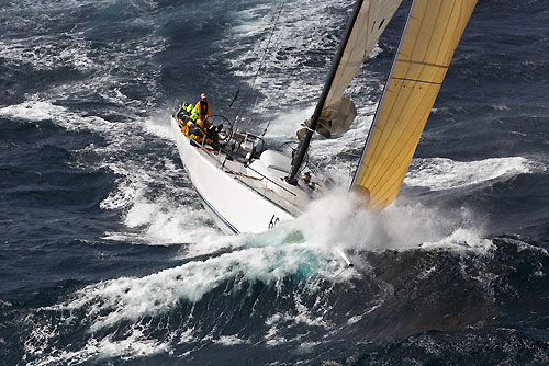 Stephen Ainsworth's Reichel Pugh 63 Loki, dealing with the fury of the Tasman Sea during Rolex Sydney Hobart Yacht Race 2010, Australia. Photo copyright Carlo Borlenghi, Rolex.