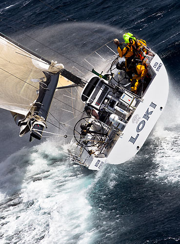 Stephen Ainsworth's Reichel Pugh 63 Loki, dealing with the fury of the Tasman Sea during Rolex Sydney Hobart Yacht Race 2010, Australia. Photo copyright Carlo Borlenghi, Rolex.