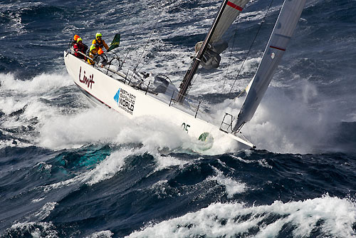 Alan Brierty's Reichel Pugh 62 Limit, dealing with the fury of the Tasman Sea during Rolex Sydney Hobart Yacht Race 2010, Australia. Photo copyright Carlo Borlenghi, Rolex.