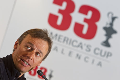 Valencia, February 6, 2010. Ernesto Bertarelli at the 33rd America's Cup Owners Press Conference, Valencia, Spain. Photo copyright Carlo Borlenghi, Alinghi.