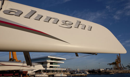 Valencia, Spain, February 6, 2010. Alinghi 5 going back in the water. Photo copyright Carlo Borlenghi, Alinghi.