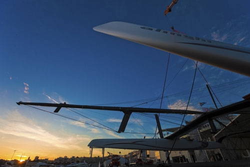 Valencia, Spain, February 6, 2010. Alinghi 5 going back in the water. Photo copyright Carlo Borlenghi, Alinghi.