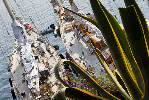 Dockside, during the Portofino Rolex Trophy 2001, Portofino, Italy. Photo copyright Rolex and Carlo Borlenghi.