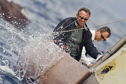 Delli Alfredo's 5.50m Carabella, during the Portofino Rolex Trophy 2001, Portofino, Italy. Photo copyright Rolex and Carlo Borlenghi.