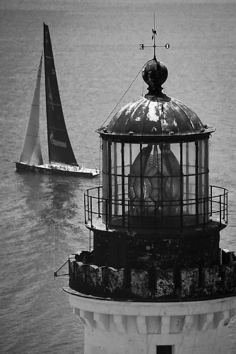 Igor Simcic's Esimit Europa 2 passes Giraglia Rock, during the Giraglia Rolex Cup 2011, Saint-Tropez, France, June 18-25. Photo copyright Rolex and Carlo Borlenghi.