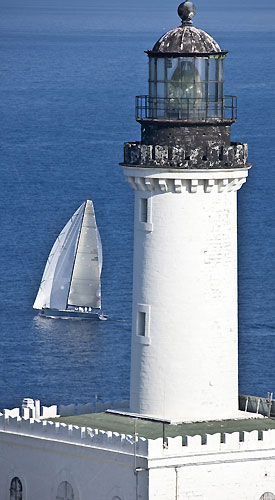 Andres Soriano’s Mills 68 Alegre passes Giraglia Rock, during the Giraglia Rolex Cup 2011, Saint-Tropez, France, June 18-25. Photo copyright Rolex and Carlo Borlenghi.